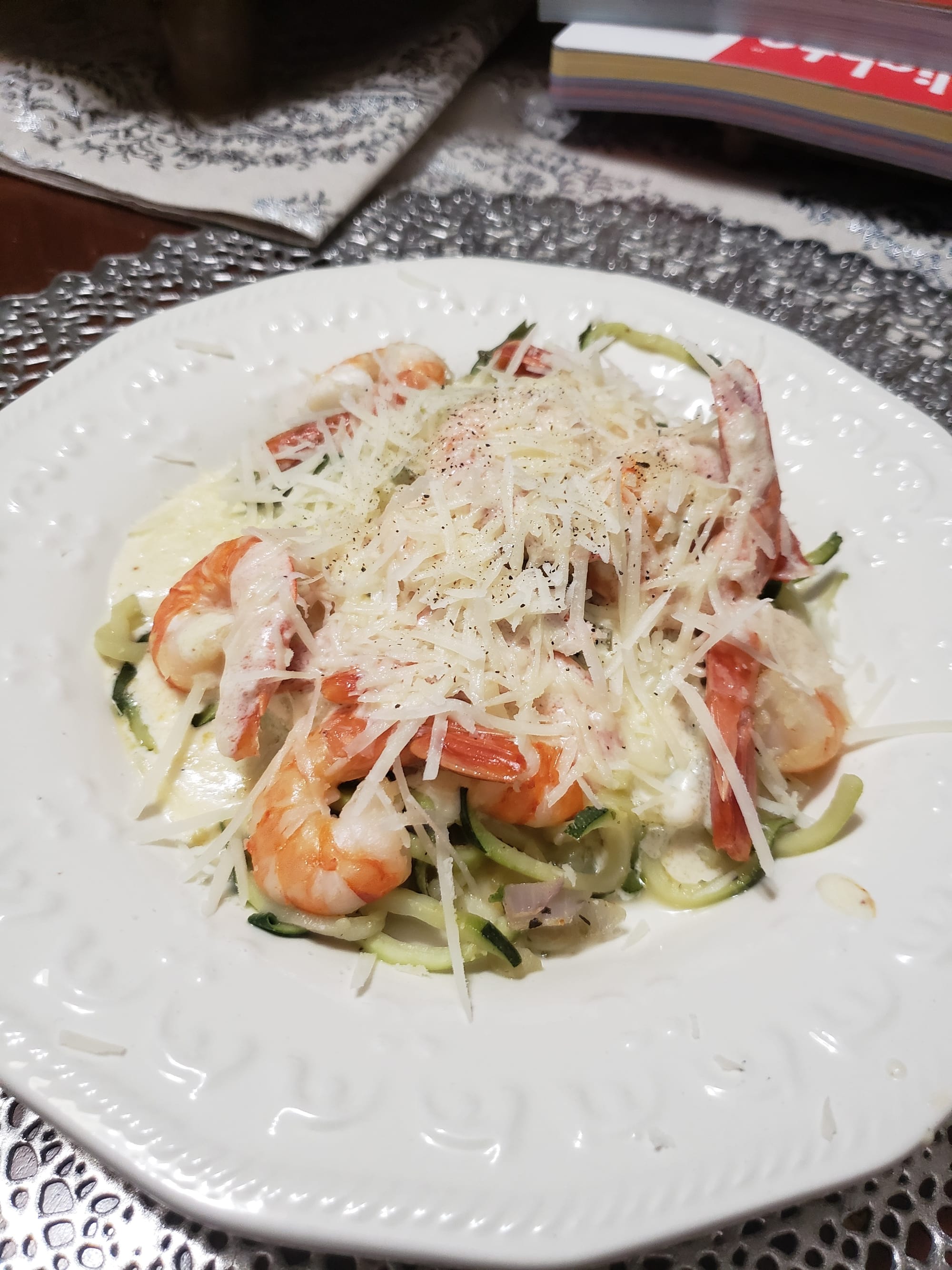 Shrimp Alfredo Zoodles The Ketosis Mom