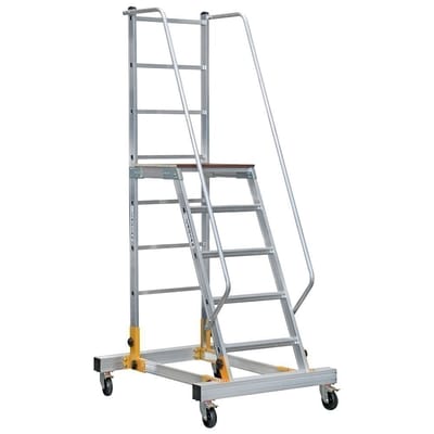 Safety instructions on a portable maintenance ladder