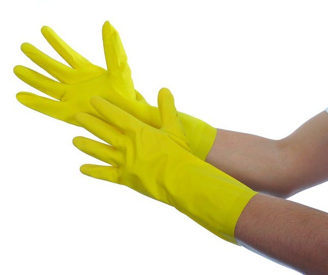 Yellow Household Latex Gloves Large 2423