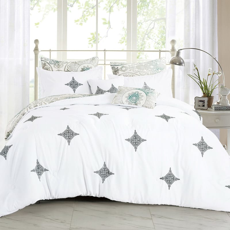 7 piece plush bedding white Broads Marketing